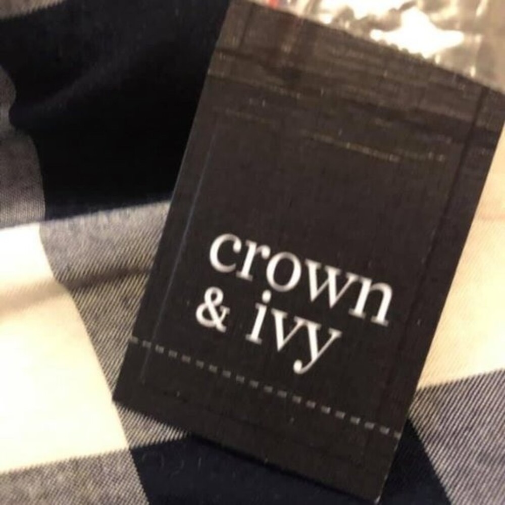 Crown & Ivy - Mini Women Dress Blue & withe Sleeveless New Size X-Small - Picture 10 of 11